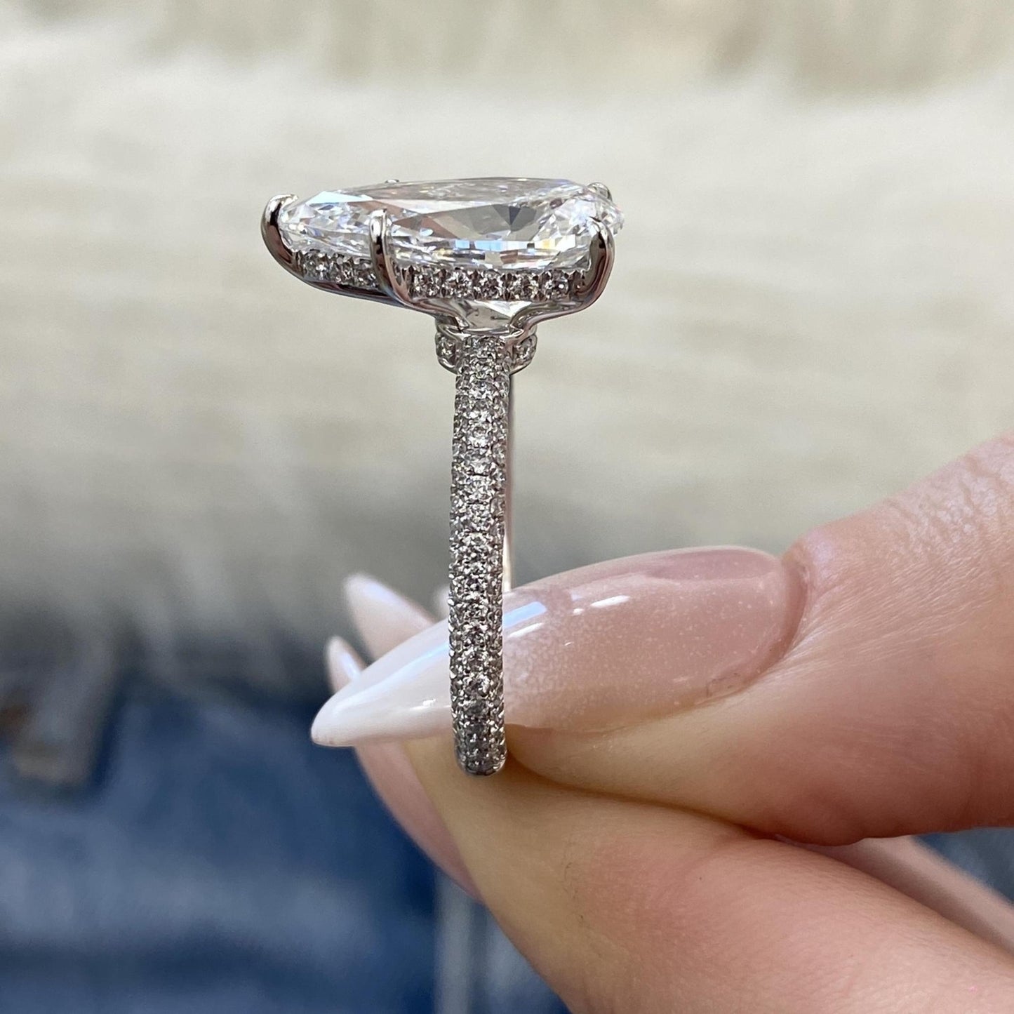Pear Lab-Created Diamond Proposal Ring