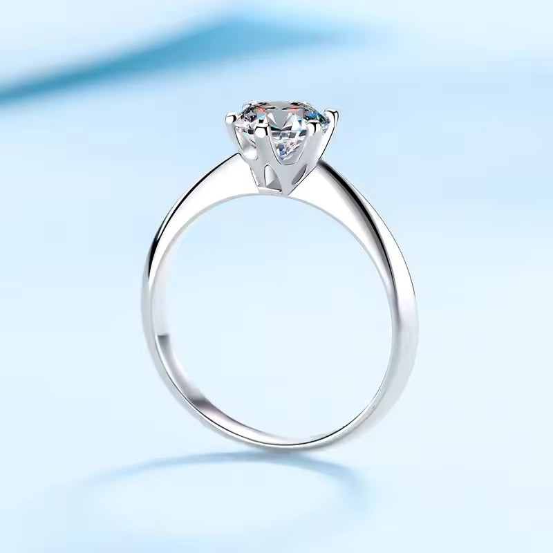 Silver plated Claws Solitaire Adjustable ring with Box
