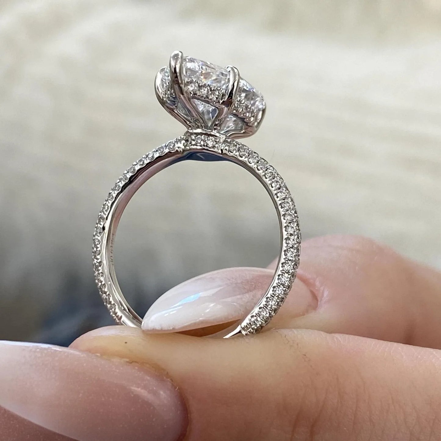 Pear Lab-Created Diamond Proposal Ring