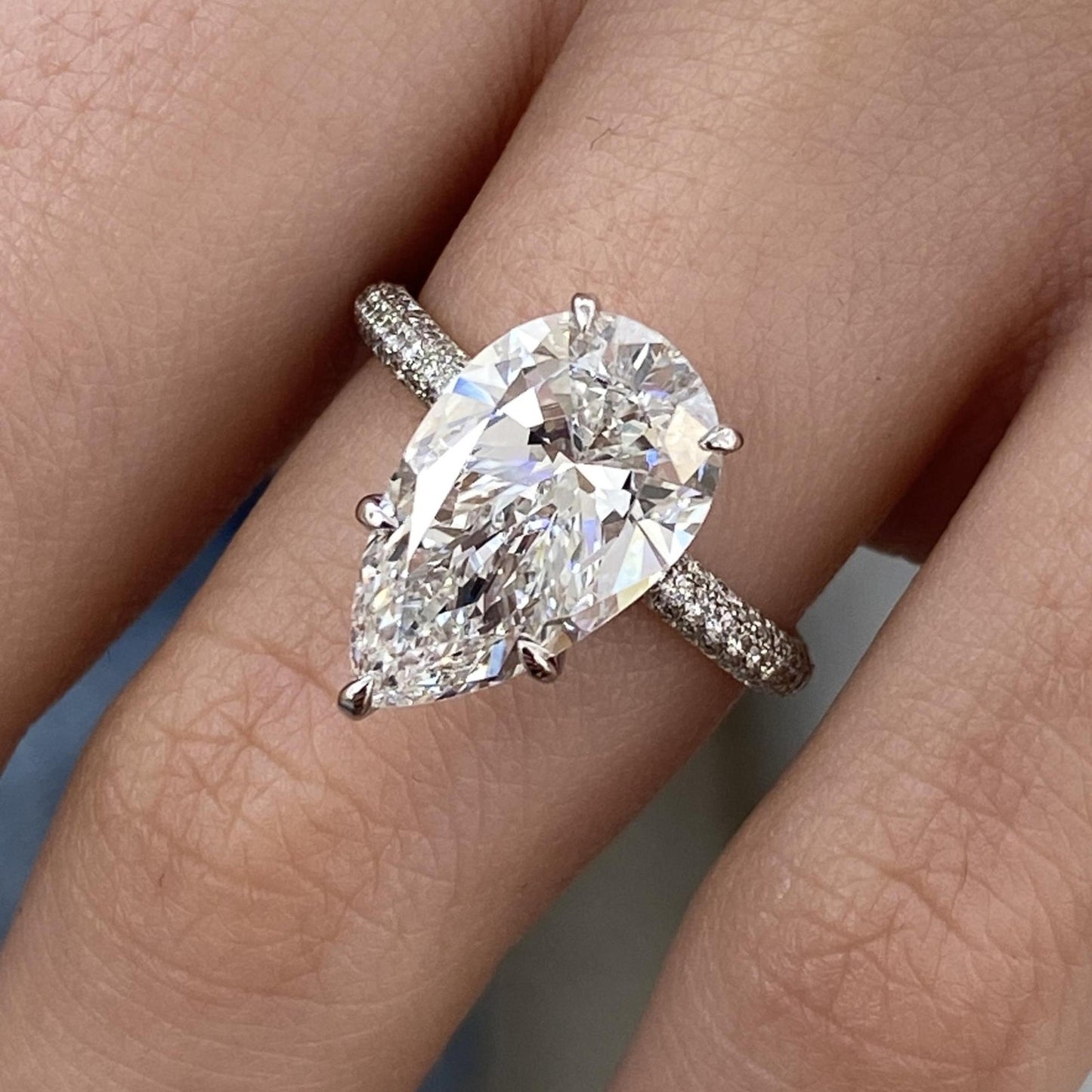 Pear Lab-Created Diamond Proposal Ring