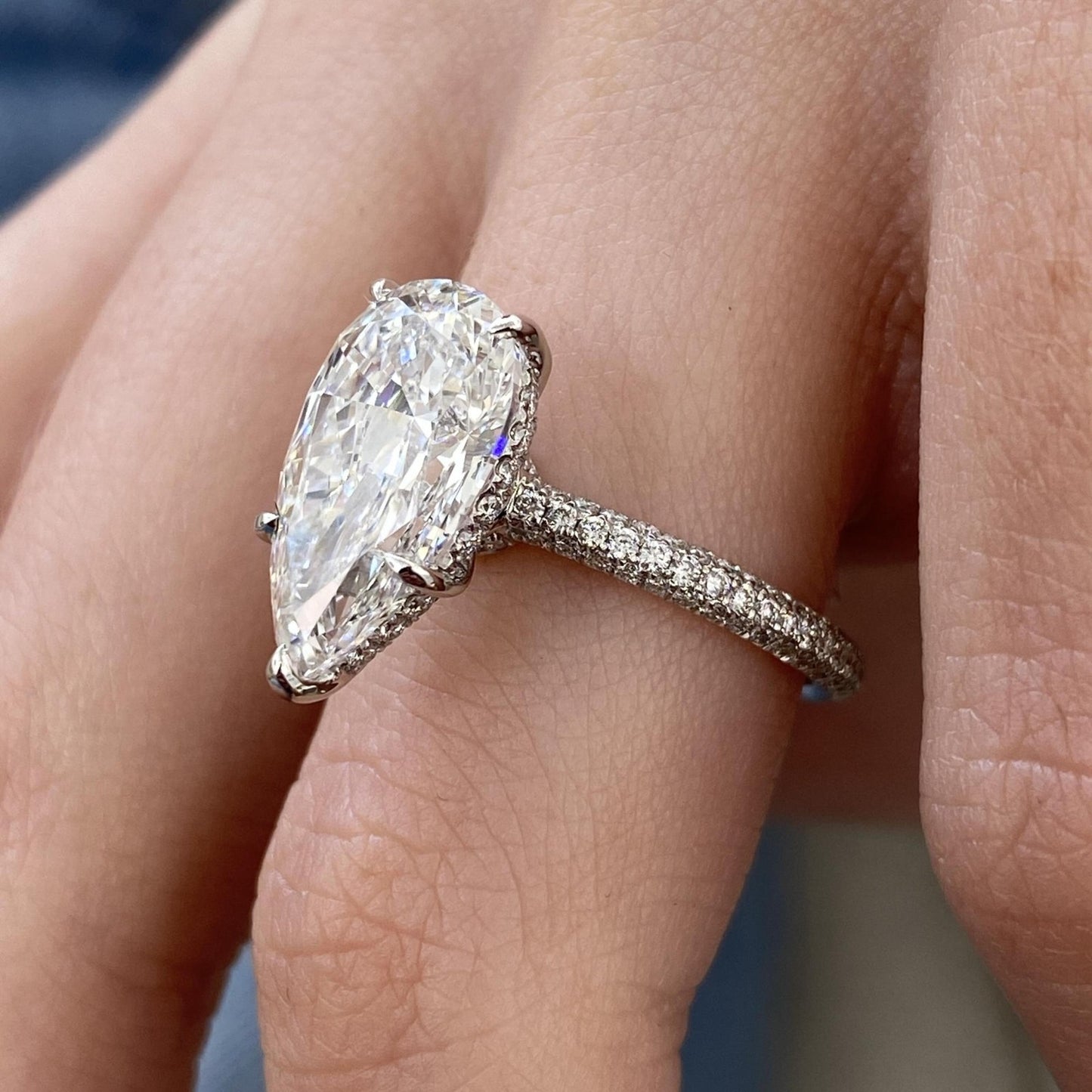 Pear Lab-Created Diamond Proposal Ring