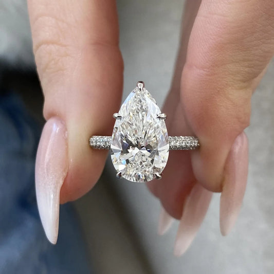 Pear Lab-Created Diamond Proposal Ring